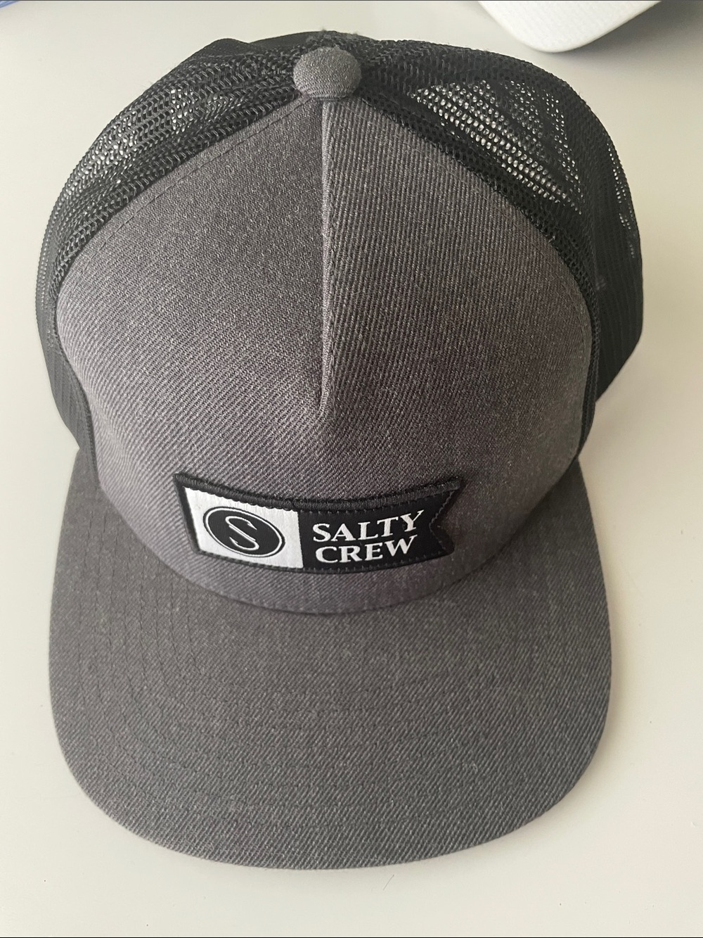Salty Crew Charcoal Gray & Black Mesh Patch Trucker Hat